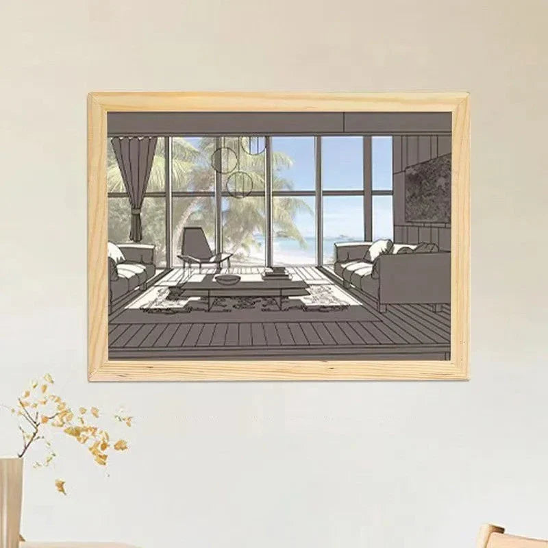 Customizable illuminated picture frame with adjustable LED lighting for home decor