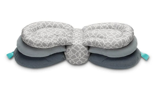 Adjustable breastfeeding pillow with soft, plush fill and rectangular shape for comfortable nursing