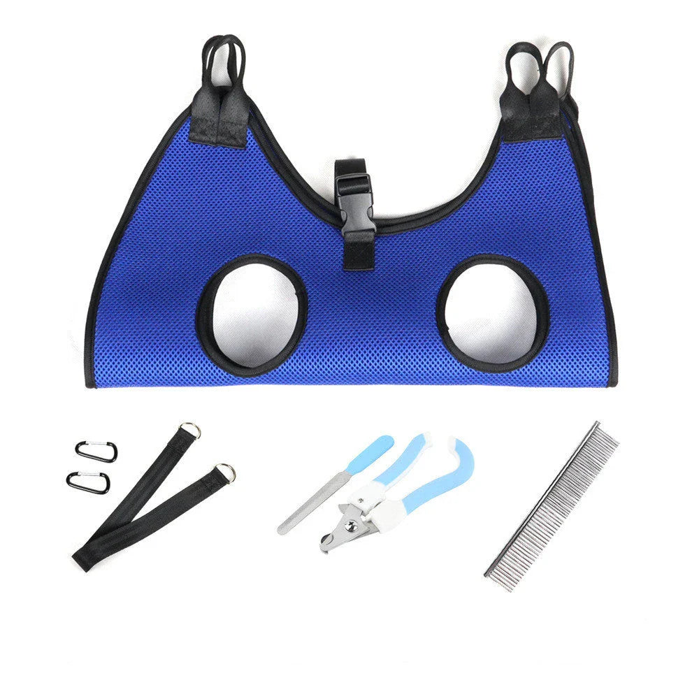 Premium Grooming Hammock for Cats and Dogs - Comfortable and Secure Suspension for Easy Nail Trimming, Brushing, and Bathing