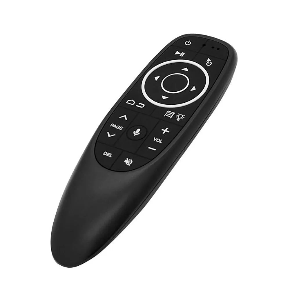 G10 G10S intelligent voice remote control with plastic shell, silicone buttons, and 164mm length