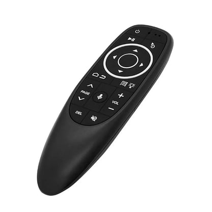 G10 G10S intelligent voice remote control with plastic shell, silicone buttons, and 164mm length