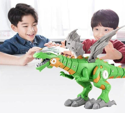 Intelligent Robot Toy Dinosaur with water spray feature in green and white