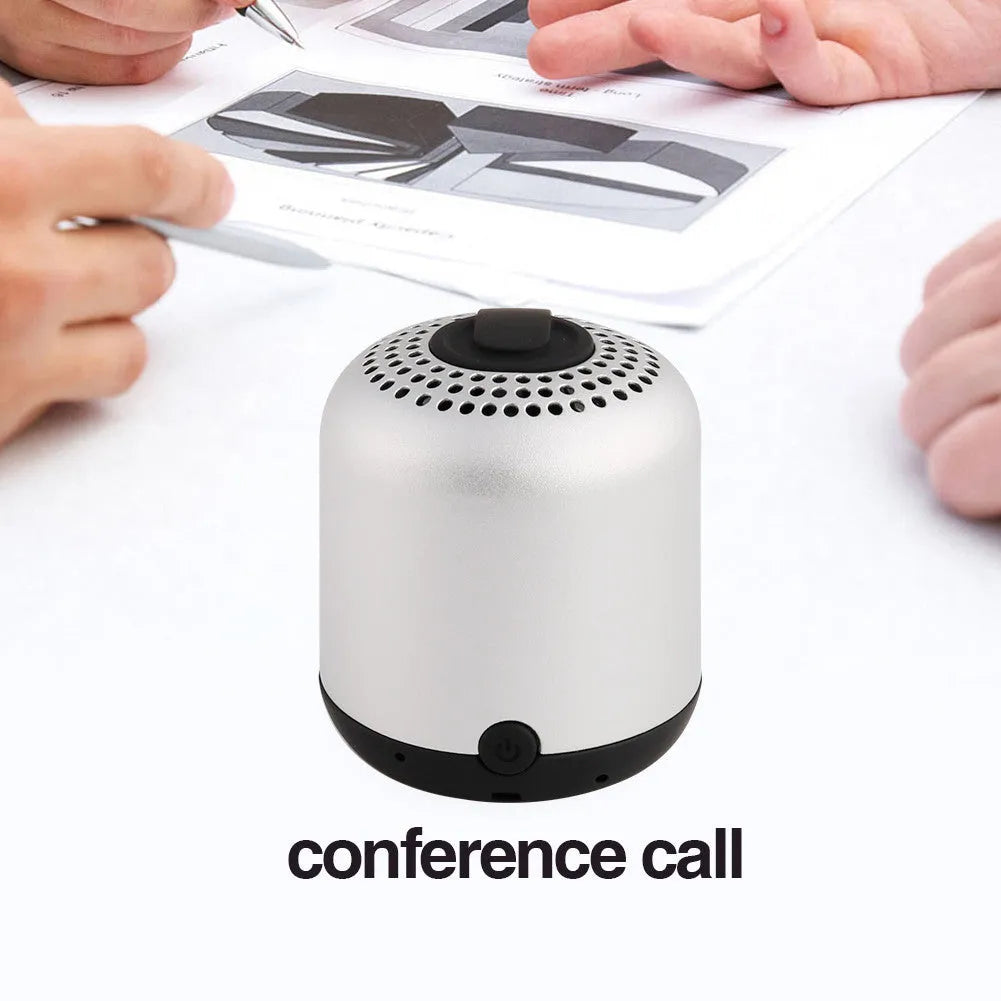 Hieha XQ11 cylinder-shaped metal Bluetooth portable speaker in silver colour