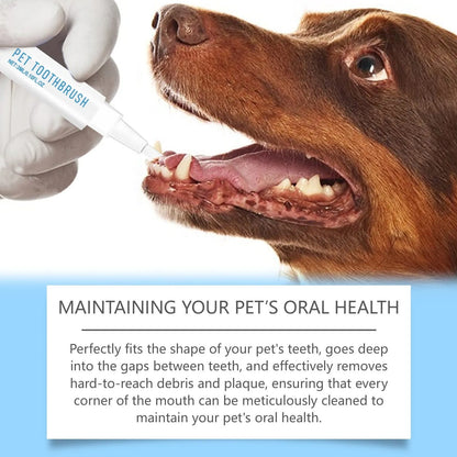 3ml soft-bristled pet toothbrush pen for cleaning dog and cat teeth.