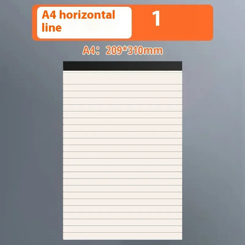 A5 and B5 tearable writing pads with blank, grid, and lined 80-sheet options.