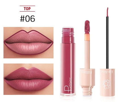 Pudaier dual-ended lipstick and lip gloss tube with 20 colour options