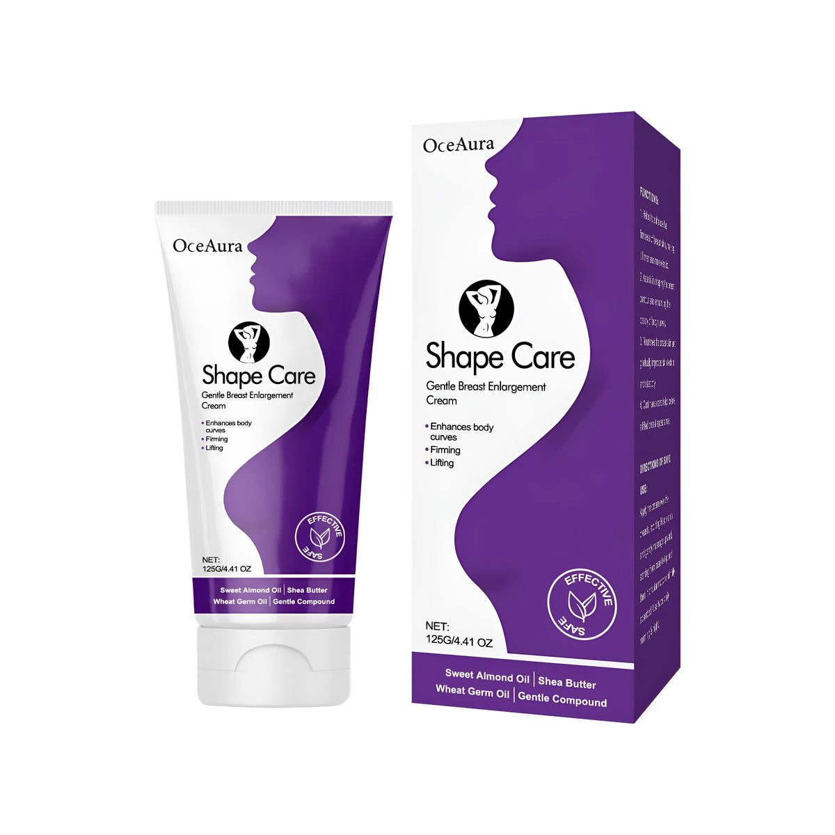 125g container of breast lifting cream with sweet almond oil and shea butter formula