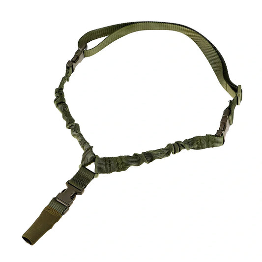 OD green adjustable high density nylon pistol sling lanyard with metal buckle, 250g weight, 175cm length for tactical carry