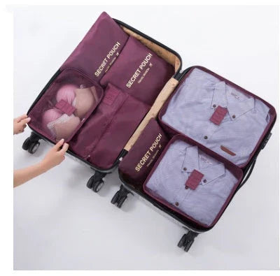 High-quality 6-in-1 waterproof travel organizer cubes in various colors for efficient packing and organization