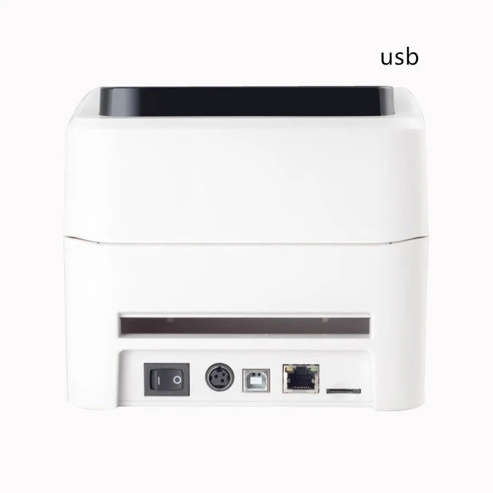 USB thermal barcode printer, 25.4-118mm print size, compact 215x178x155mm body, for retail and clothing labels