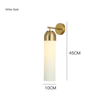 Nordic postmodern creative glass wall lamp in modern minimalist style on a living room wall.