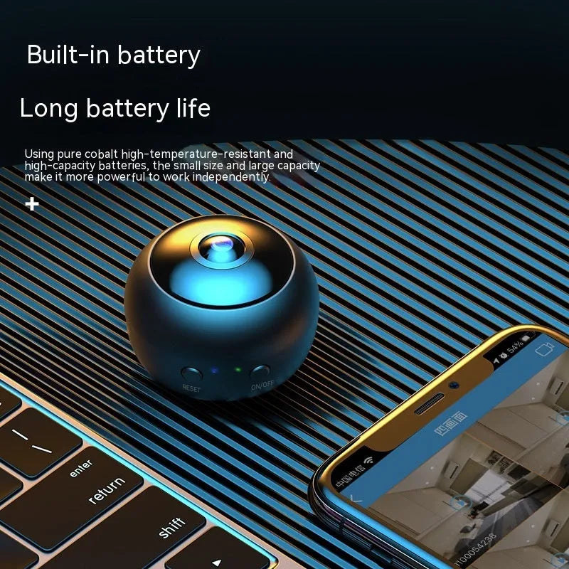 1080p wireless WIFI surveillance camera with wide-angle lens for home security monitoring