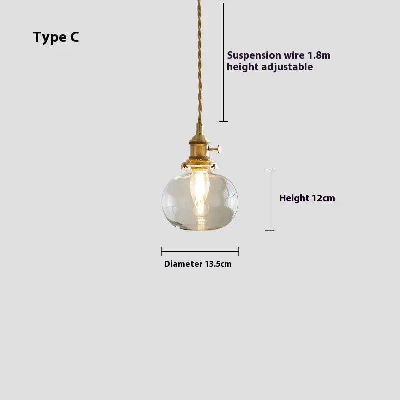 American retro style small pendant droplight with warm white bulb
