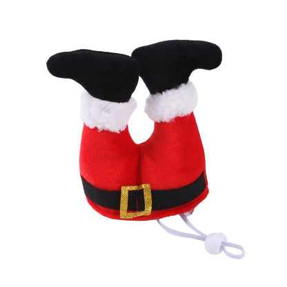 Red polyester Christmas pet hat for small dogs and cats, one size, 20 x 17 x 5cm