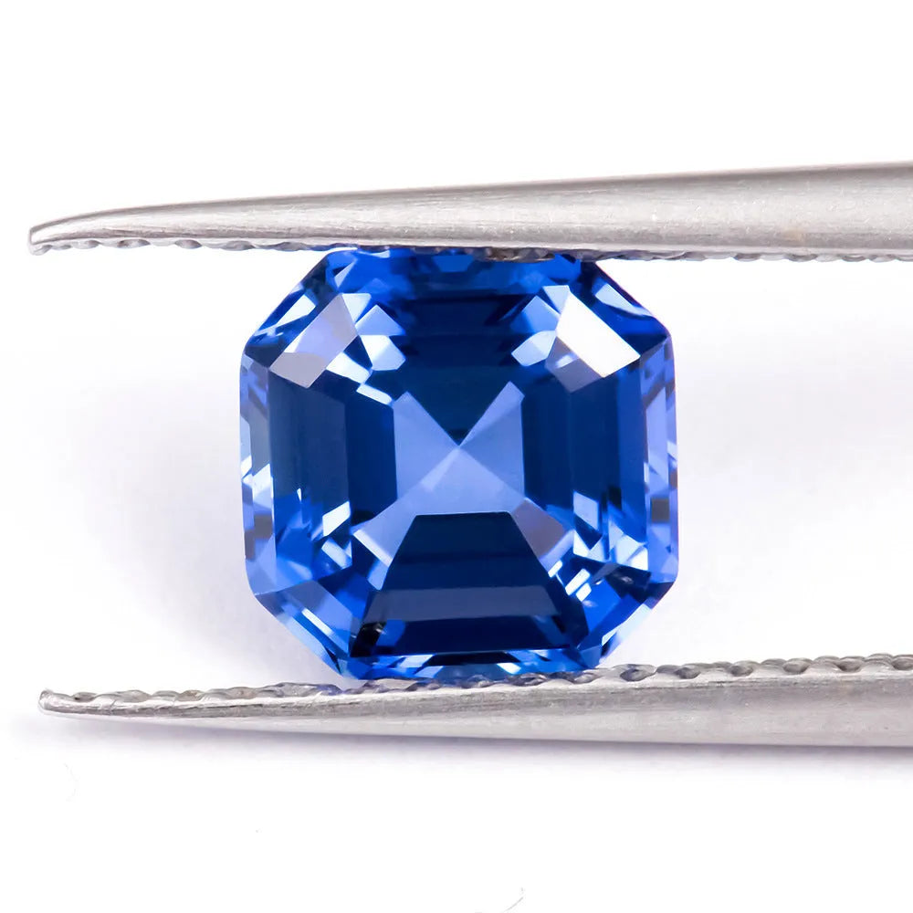 Royal blue love shaped tiara cultivate gemstone in multiple shapes and carat weights for jewellery making.