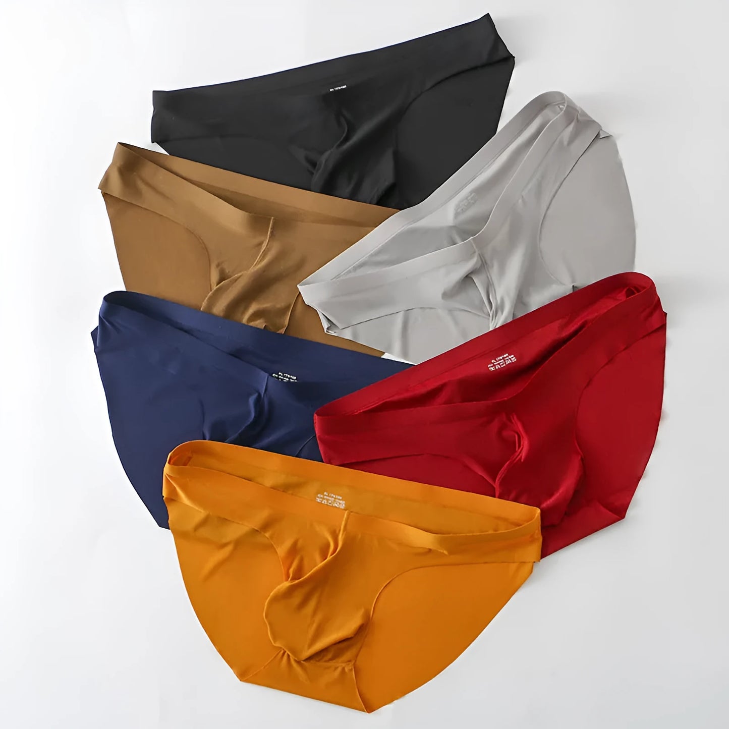 Men's ice silk seamless briefs with bullet separation in multiple colour options