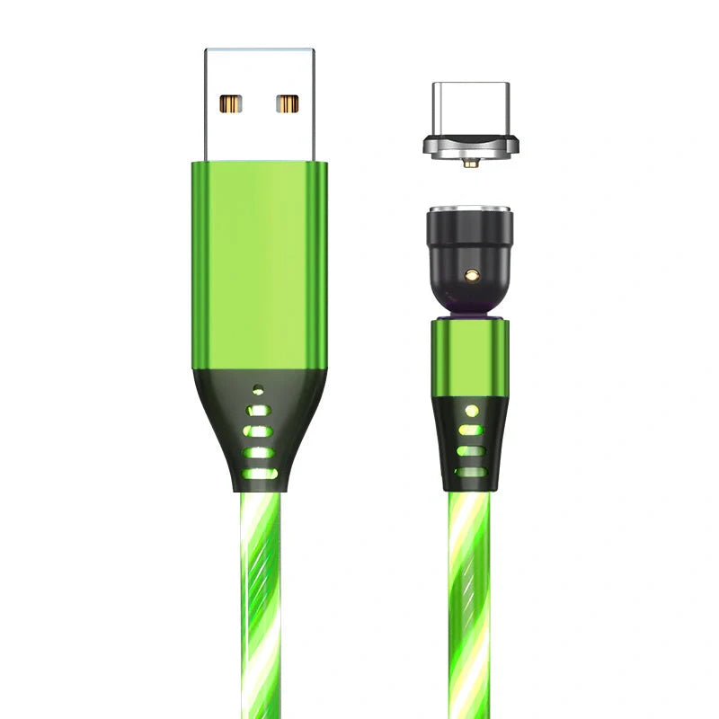 540 Rotate Luminous Magnetic Cable with LED lights and fast charging