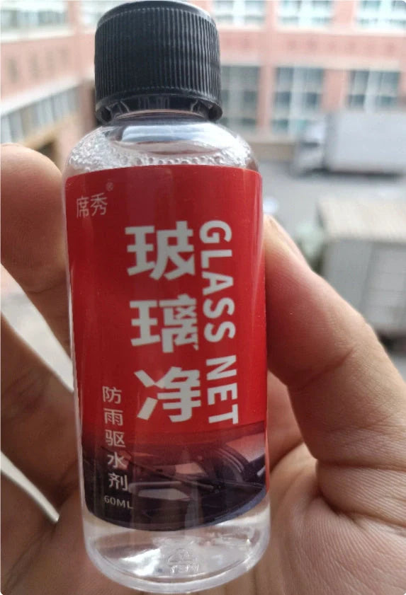 Automotive oil film cleaning brush with hydrophobic effect for clear windshields