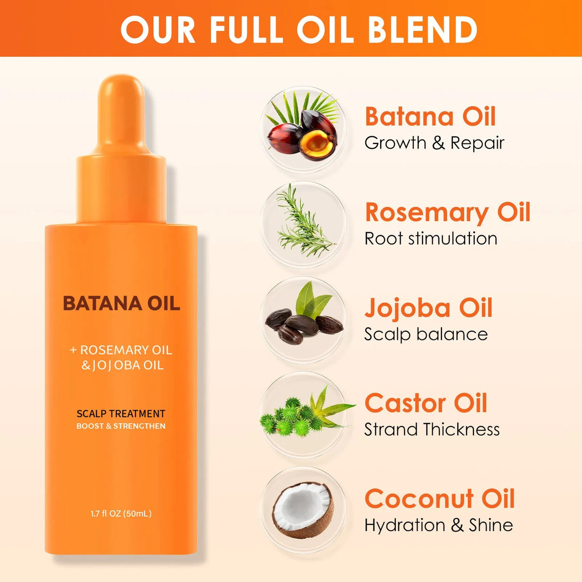 White bottle of Batana Supple Hair Repair Dry hair oil treatment, 60ml