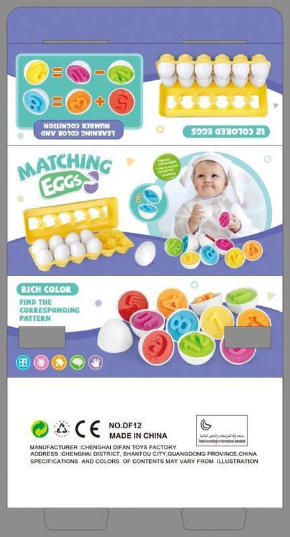 Educational smart egg toy for children with 12 shapes for sorting and matching