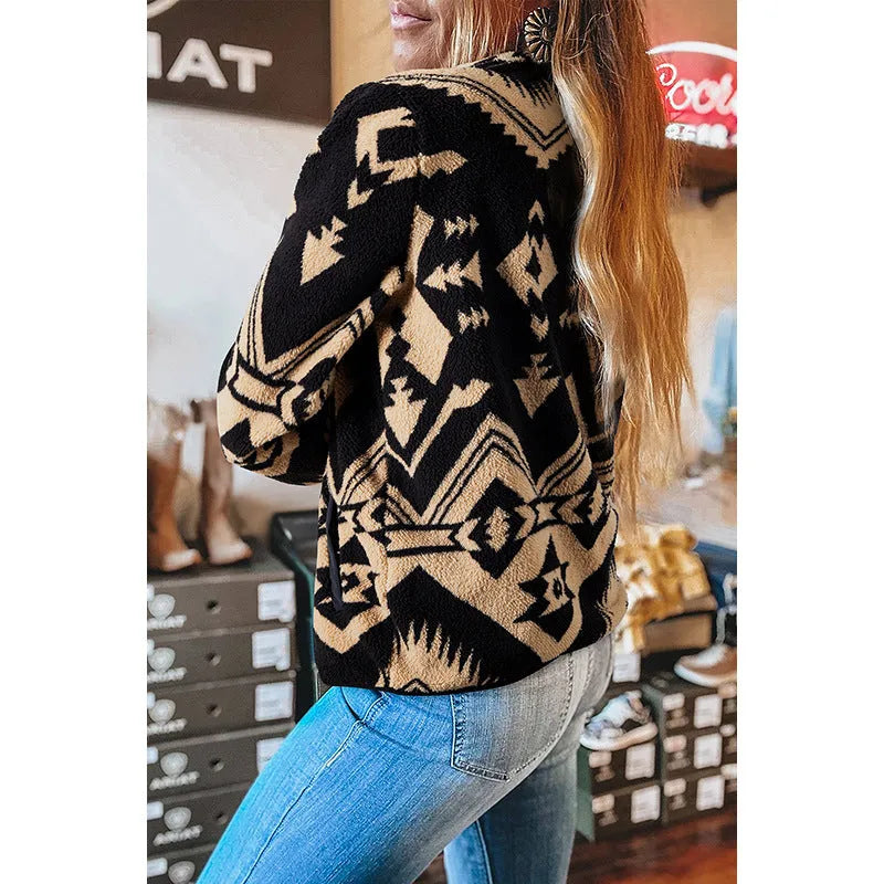 Women's Autumn Winter Warm Loose Long Sleeve Top Polyester Pullover with Zipper Medium Thickness Regular Sleeve Normal Length 50cm Sizes S M L XL