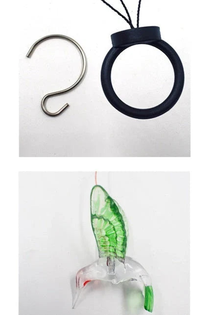 Color-changing solar-powered outdoor wind chime with hummingbird and butterfly design for patio, yard, and garden decor