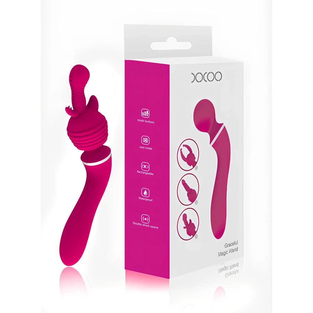 Tianlong Stick silicone vibrator, 19.6 cm length with ten frequency settings and optional headgear, rechargeable adult toy