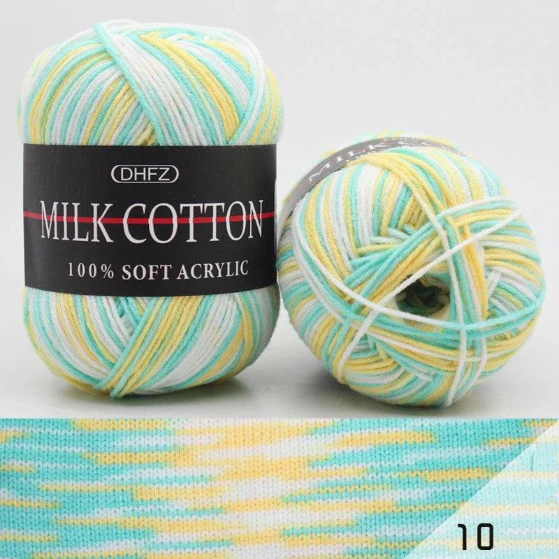 Vibrant multi-color jacquard knitting yarn for cosy handmade creations
