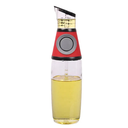 500ml clear glass oil bottle with 28.5cm height and square base for kitchen condiment storage