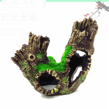 Synthetic resin aquarium shrimp cave house, medium 155g, decorative landscaping shelter with inkjet finish