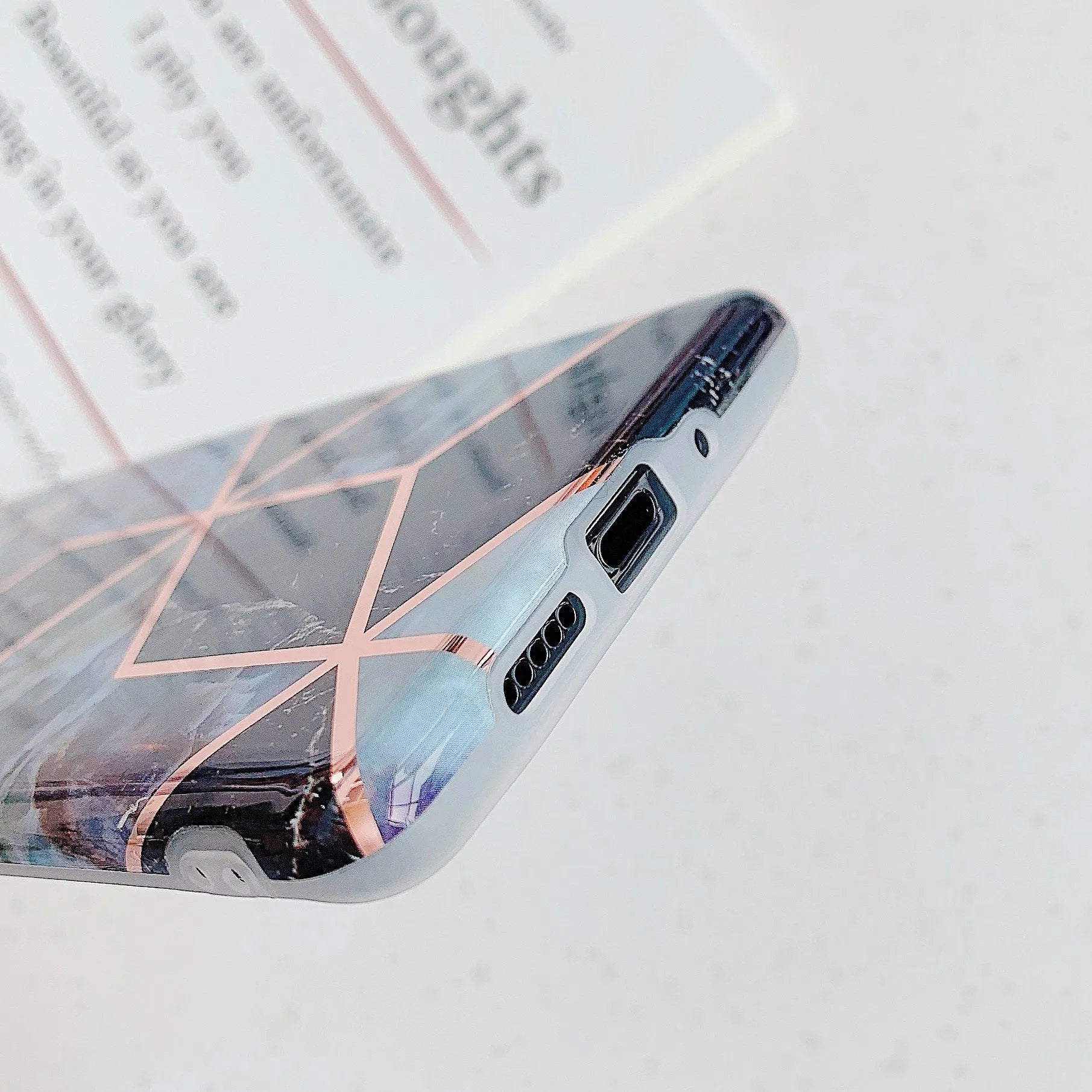Electroplated marble mobile phone case for Huawei and Samsung smartphones with TPU construction and scratch-resistant finish