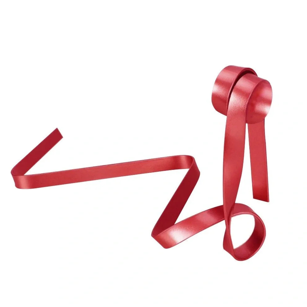 36cm black ribbon wine bottle holder rack creating floating illusion on wall