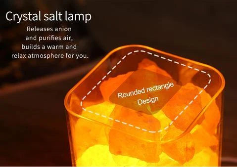 Himalayan Salt Lamp with Adjustable Color Changing LED Lighting for Air Purification and Relaxing Ambiance