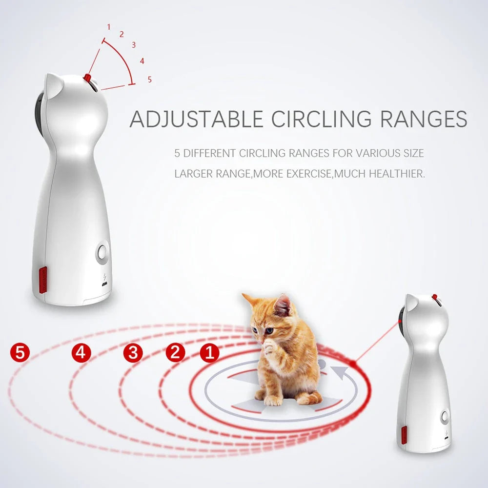Automatic Laser Teaser: A smart and durable pet toy that captivates cats with a mesmerizing laser light show and adjustable features for interactive playtime.