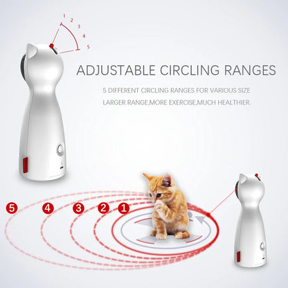 Automatic Laser Teaser: A smart and durable pet toy that captivates cats with a mesmerizing laser light show and adjustable features for interactive playtime.