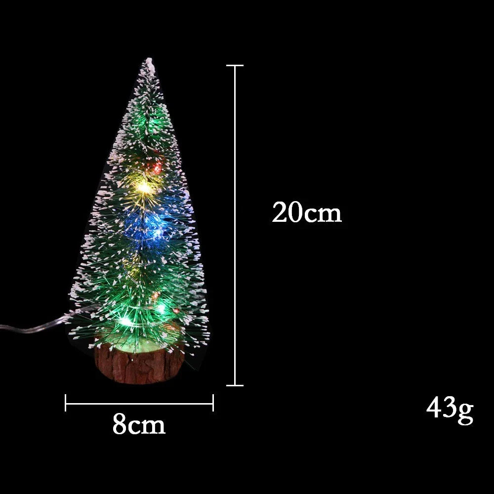 Charming mini LED Christmas tree with warm, twinkling lights and festive holiday decor