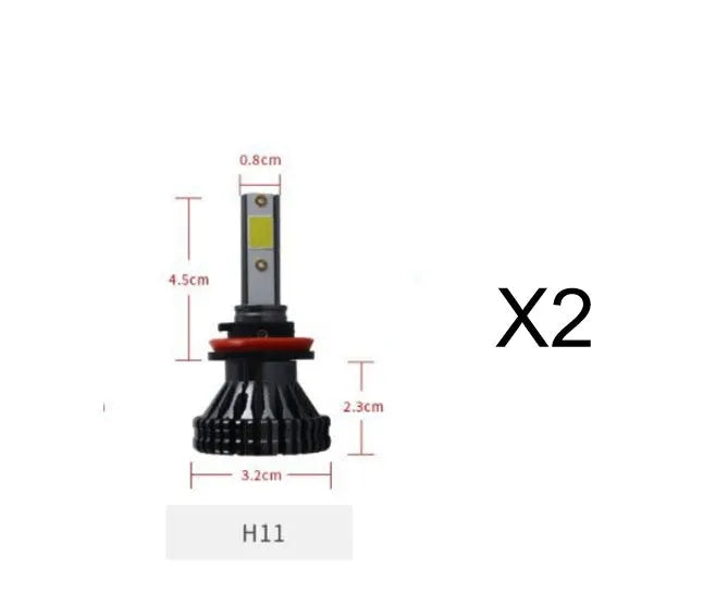 Car LED headlight bulb, 40W 3800lm 6000K, 9V-30V, custom COB lamp beads, single lamp