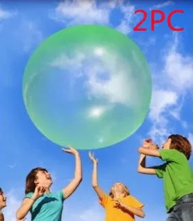 TPR inflatable ball in blue colour showing 70cm diameter measurement with self-sealing valve visible