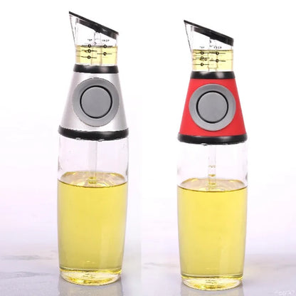 500ml clear glass oil bottle with 28.5cm height and square base for kitchen condiment storage