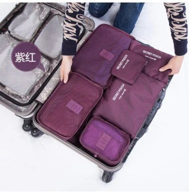 High-quality 6-in-1 waterproof travel organizer cubes in various colors for efficient packing and organization
