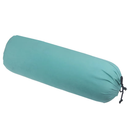 Cotton and linen yoga auxiliary pillow with cotton filling, shown in blue, green, grey, or purple for living room use