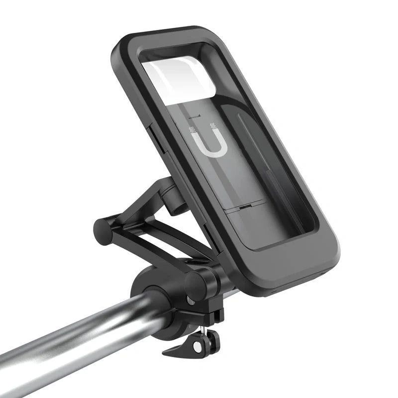 360 Rotatable Waterproof Mobile Phone Holder on bicycle handlebars