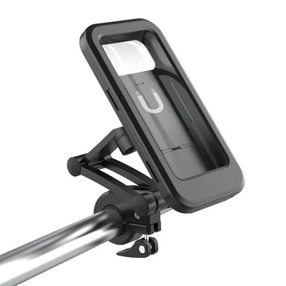 360 Rotatable Waterproof Mobile Phone Holder on bicycle handlebars