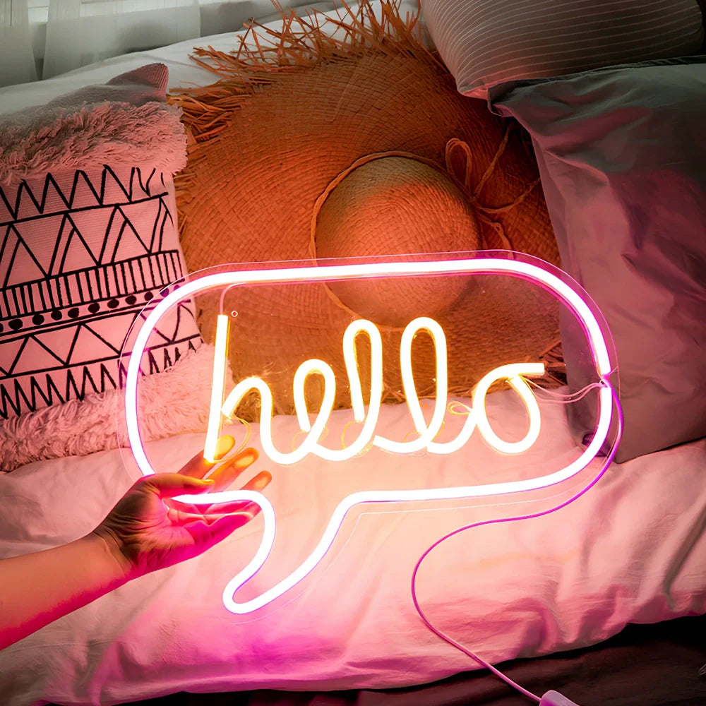 USB-powered neon wall lamp showing Banana shape with pink lighting against dark wall