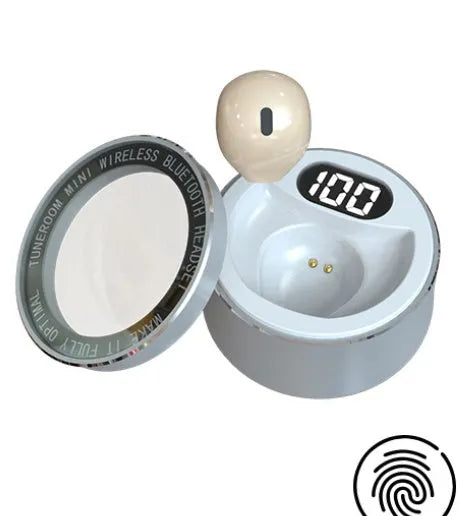 Invisible mini in-ear Bluetooth headset with 9mm discreet design in skin colour, white, or pink options