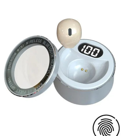 Invisible mini in-ear Bluetooth headset with 9mm discreet design in skin colour, white, or pink options
