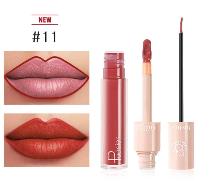 Pudaier dual-ended lipstick and lip gloss tube with 20 colour options