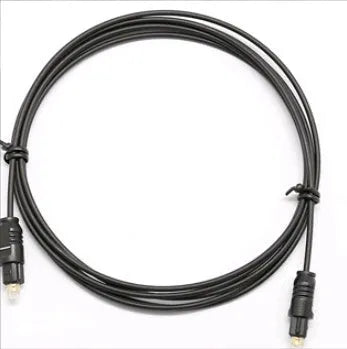 OD2.2 digital audio optical cable with Toslink connectors on a white background.