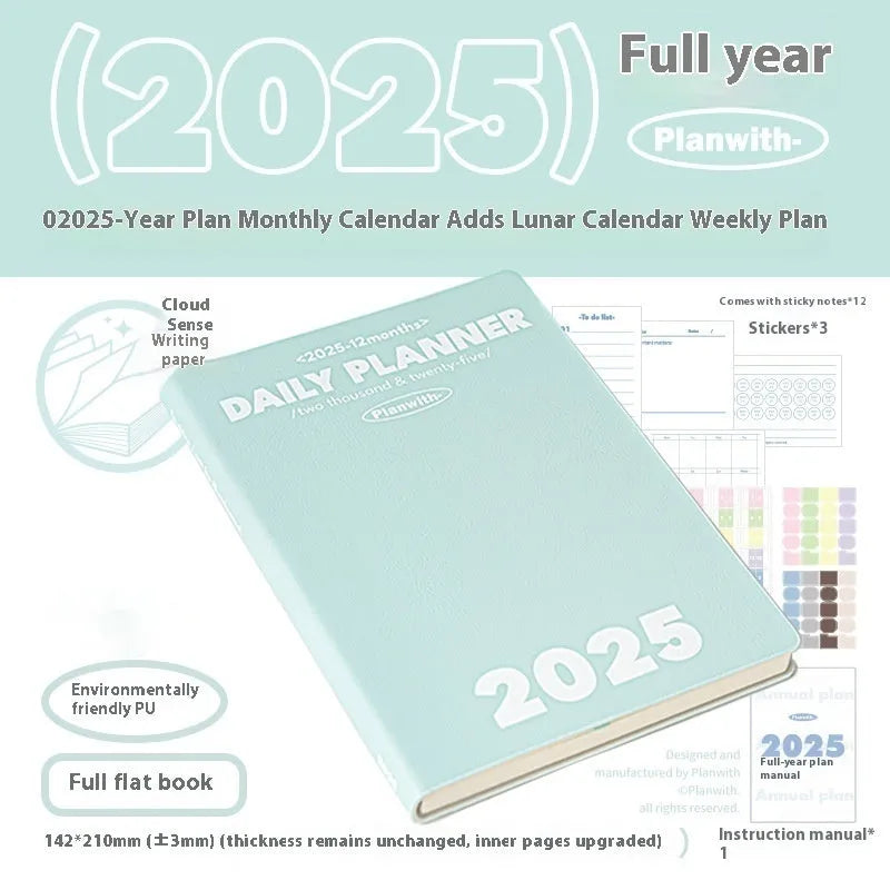 Waterproof postgraduate entrance exam notebook with PU cover in mint green colour showing writing paper interior
