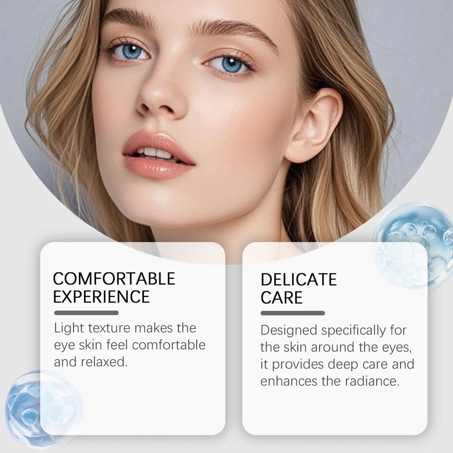 20g moisturising eye cream tube with ceramide EOS and tripeptide copper-1 ingredients for eye skincare